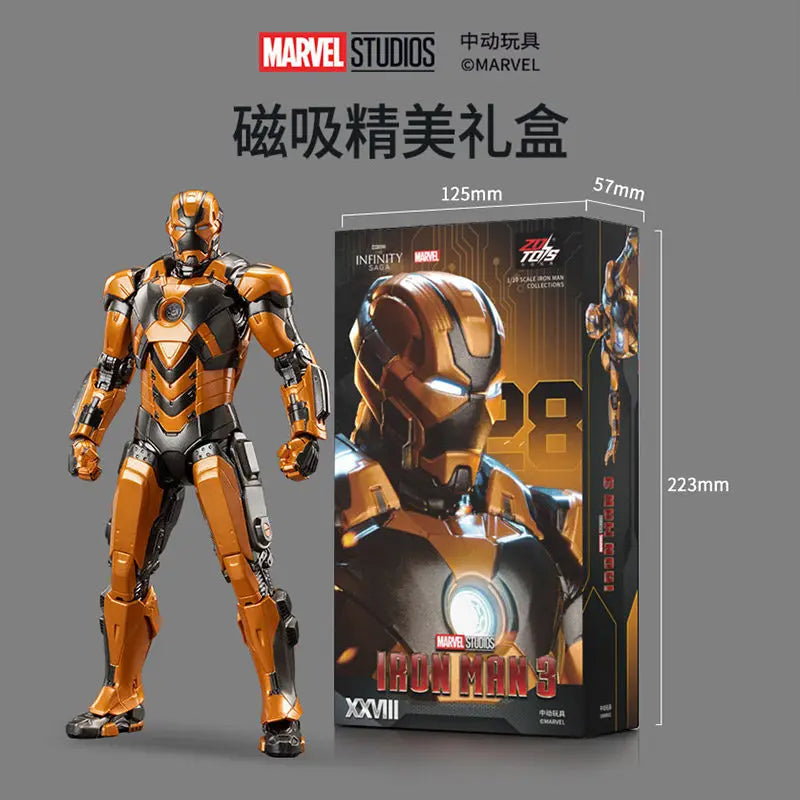 New Zd Toys Marvel Official Licensed Iron Man Mark28 Action Figure 20+ Movable Joints Desktop Decor Boys Birthday Gift Model