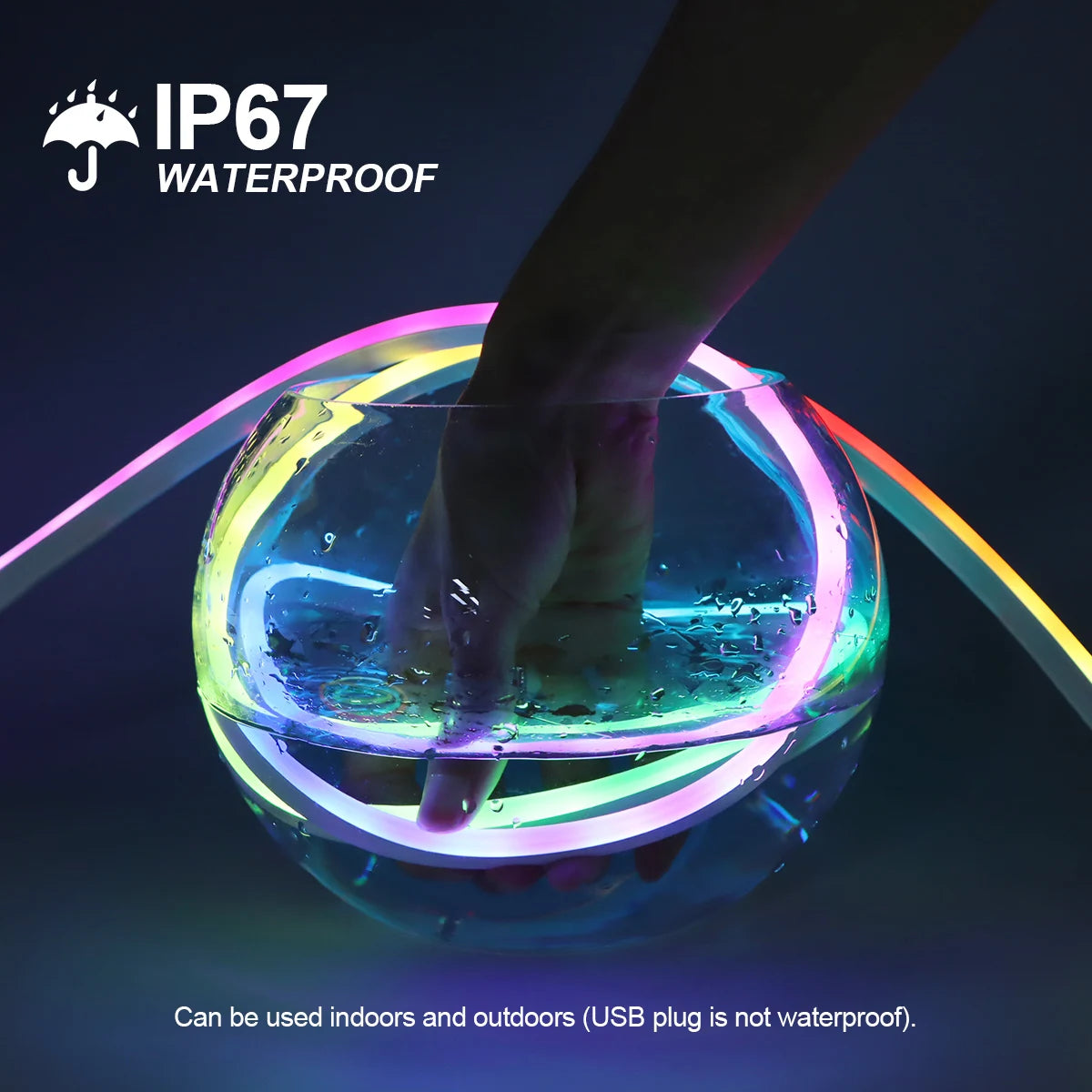 Smart RGBIC USB Neon LED Strip Lights,1M-10M, APP Control Music Sync Waterproof Dynamic Effects Neon Rope for Home Party Decor