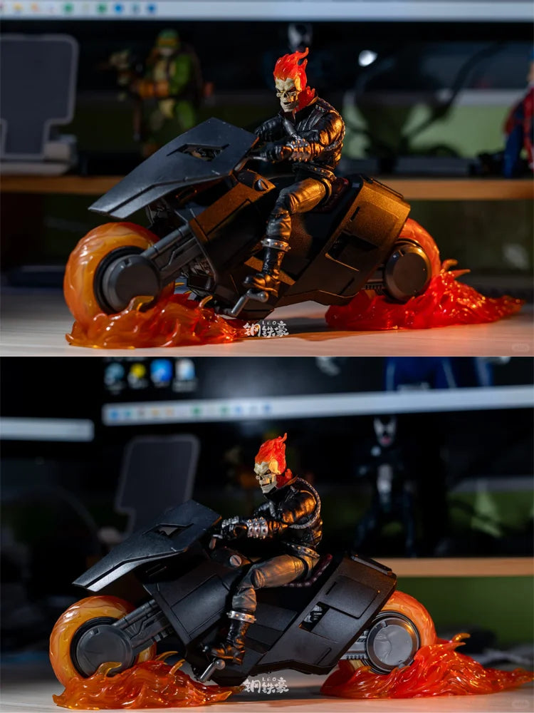 17cm Ko 85th Anniversary Superhero Ghost Rider Hell Cycle Articulated Action Figure Set Marvel Legends Collectors Edition Gift