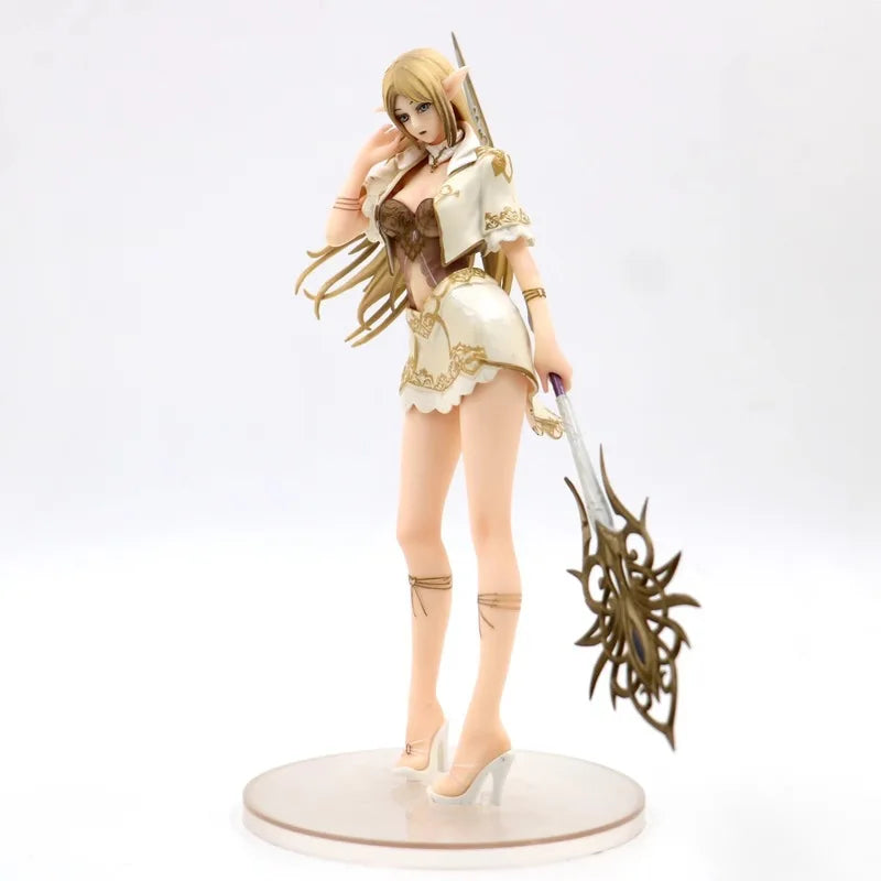 New 24cm 1/7 Anime Figure White Elf/Drow Girl Mage Pvc Action Figures Collection Model Desktop Decoration Trendy Toys In Stock