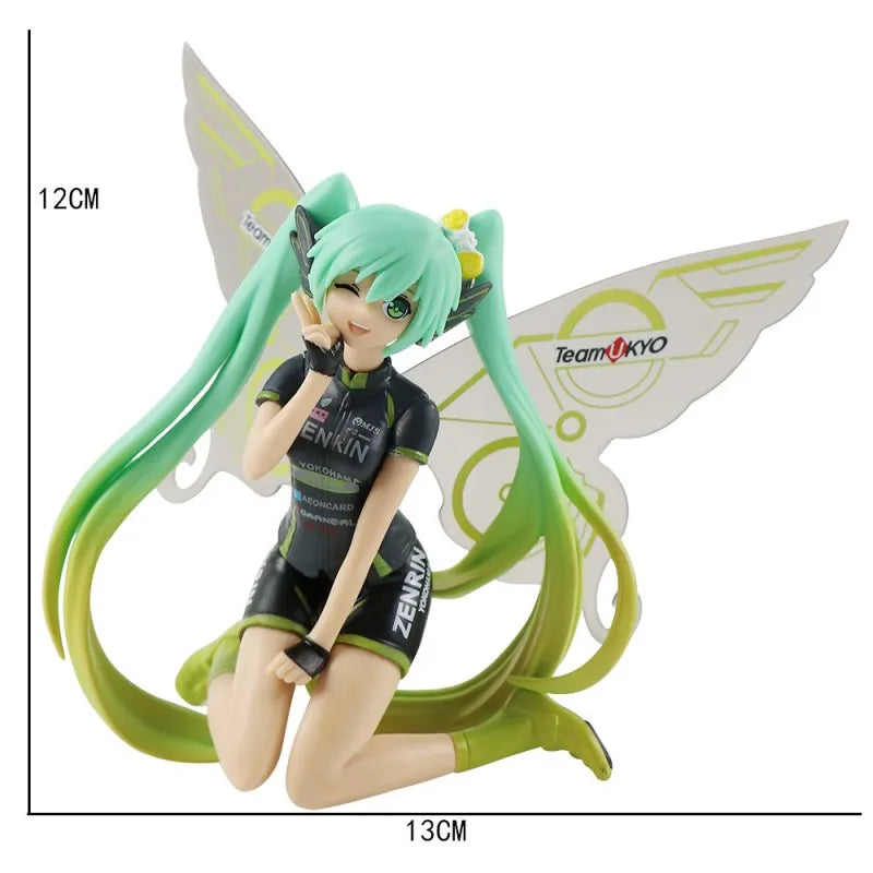 Neue Anime-Figur Hatsune Miku Virtual Singer Manga Figur Grün lange Haare rosa Rock Kawaii Mädchen PVC Actionfigur Modell Spielzeug