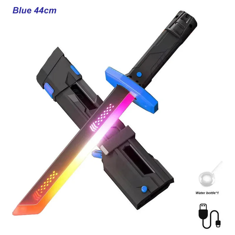 Colorful Streamer Glowing Sword Toys with Spark & Smoke Effect Light Sword Kids Adult Toys Holiday Props Sword Decompression Toy