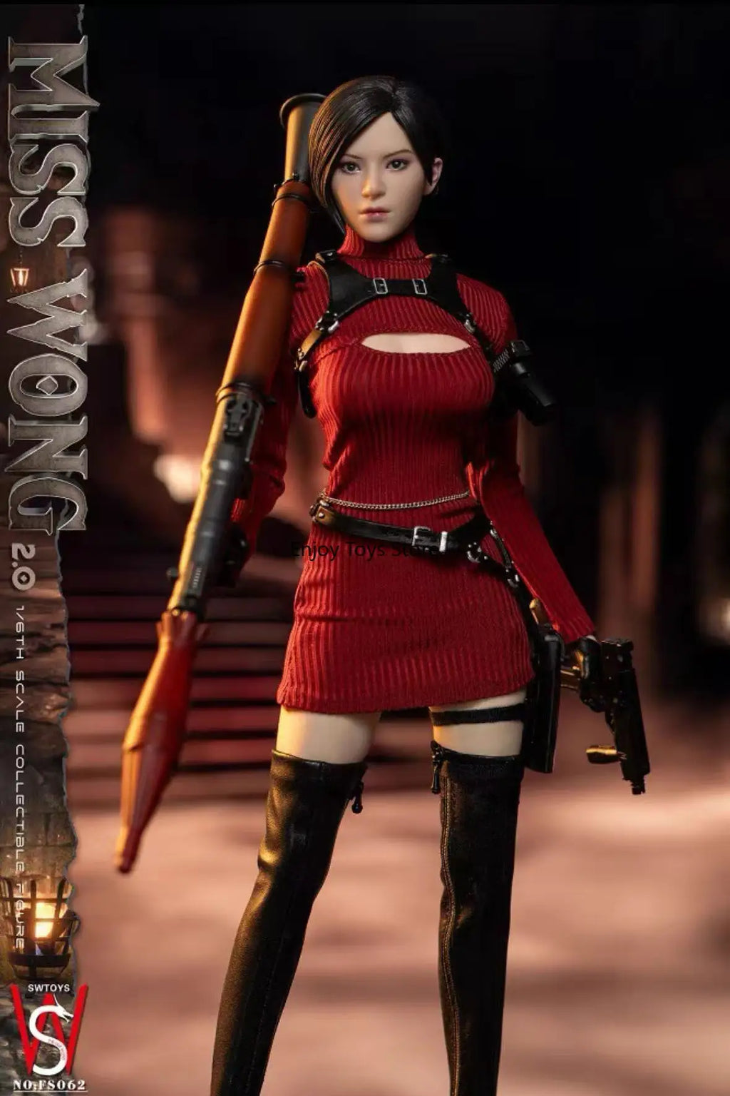 Spot Goods  Authentic SWTOYS FS062 Resident Evil Ada Wong 2.0 (Dual Head Sculpts, Movable Eyes) 1/6 Female Action Figure