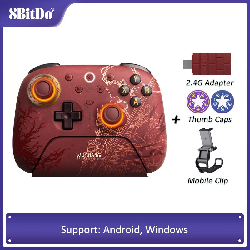 8BitDo Ultimate 2 WUCHANG, TMR Joystick & Hall Effect Triggers Controller with Charging Dock for PC, Windows 10, 11, Android
