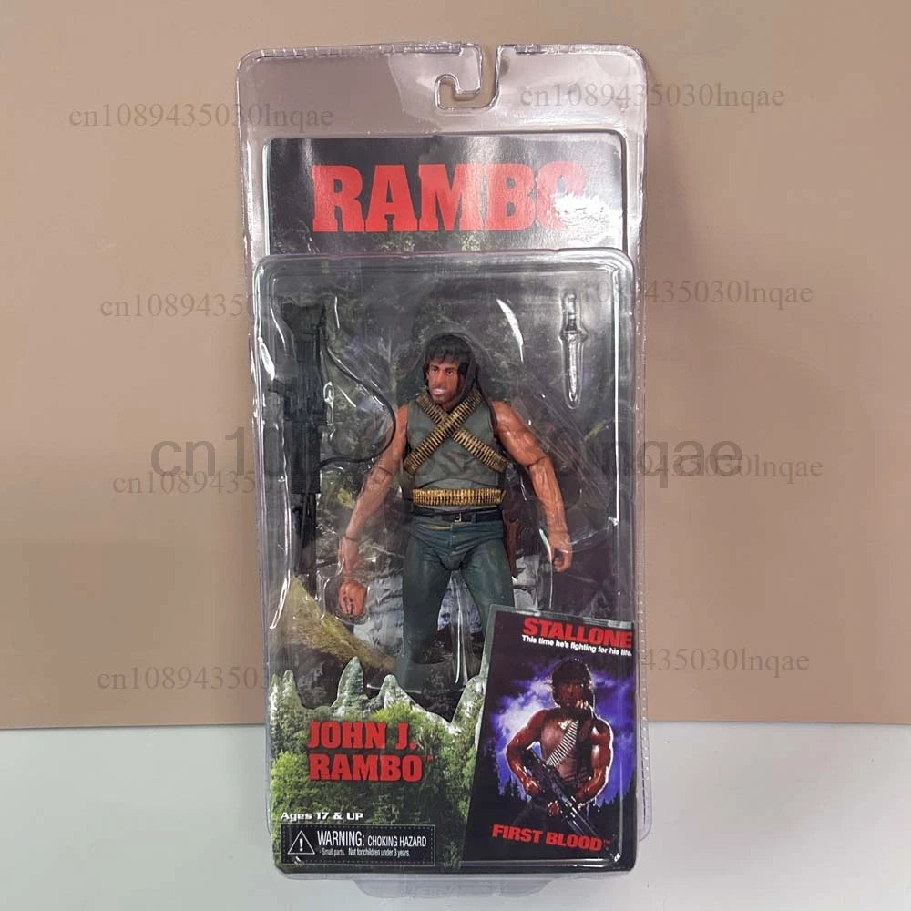 NECA Figure First Blood John J Rambo Stallone Action Figure Rambo 2015 Ver. Special Forces Soldier Avenger Sylvester Film Model