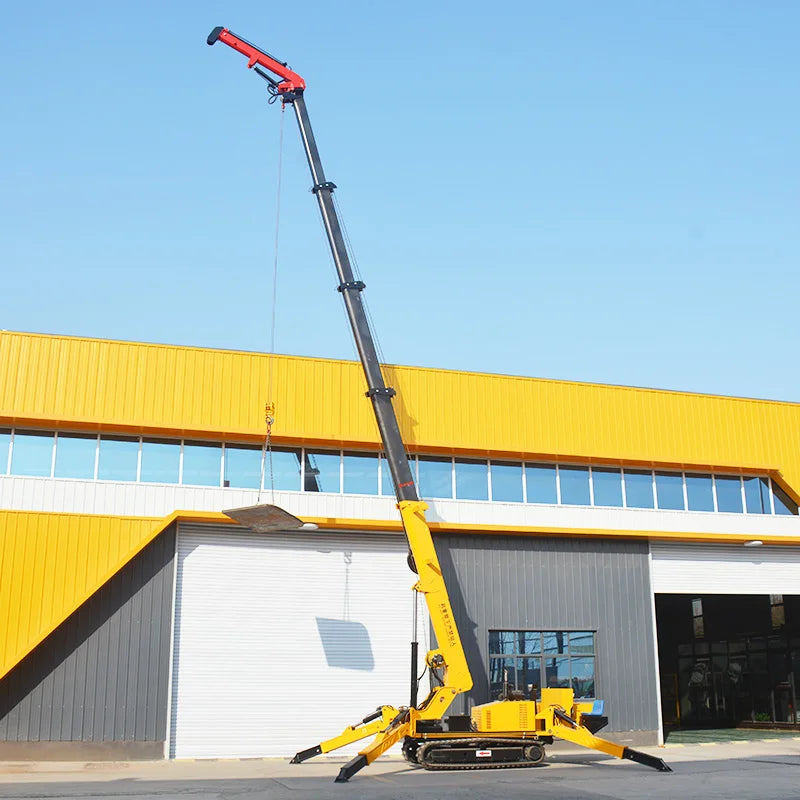 YG CE EPA 1 Tonne Mini-Spinnenkran 3 Tonnen Fernbedienung Spinnenraupenkran Heben von Glas 9m 12m Spinnenkran mit Fly Jib