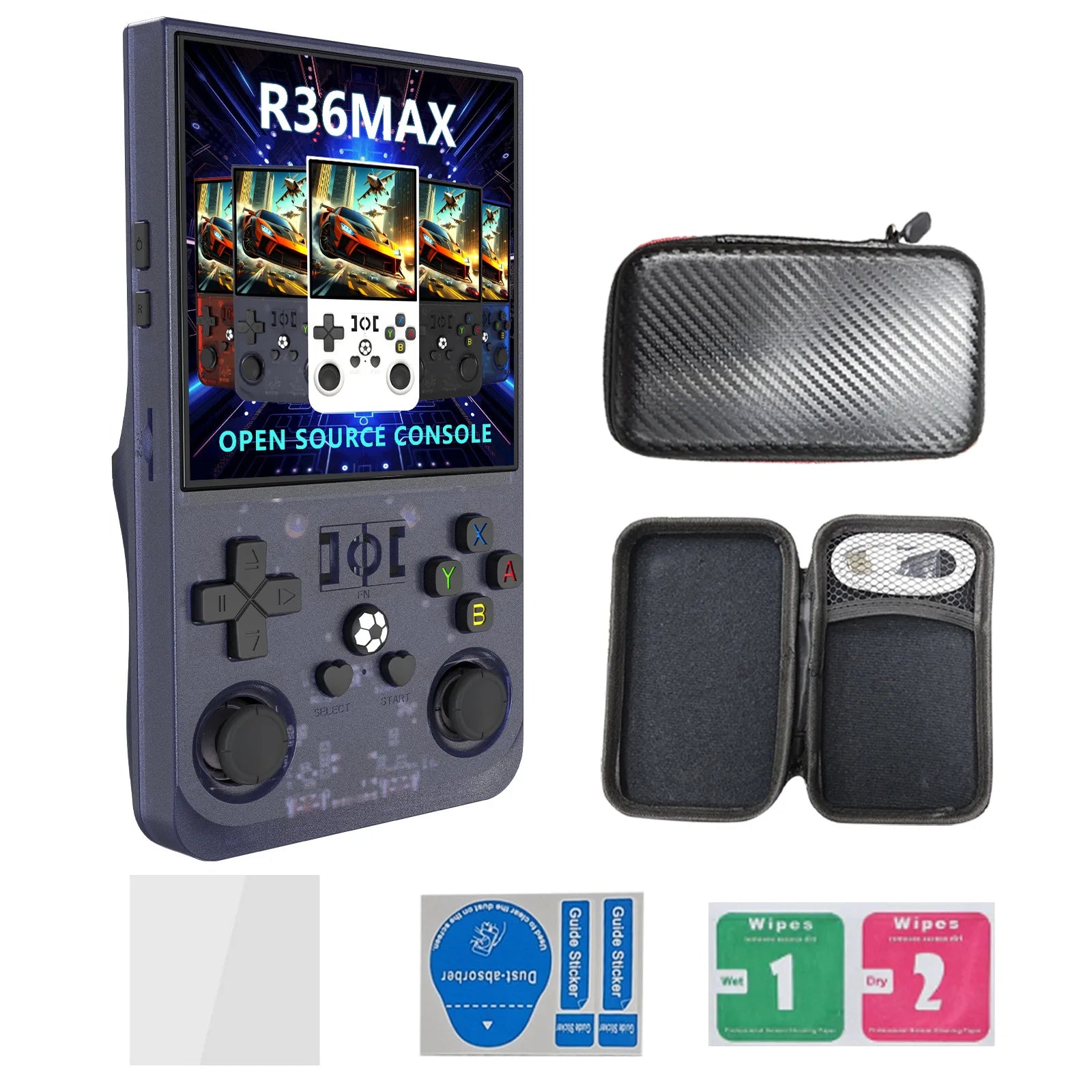 R36 Max Console Handheld Game Players 4 Inch IPS Screen Open Source Console Retro Pocket Video Player 64G/128G 22000+ Games Gift