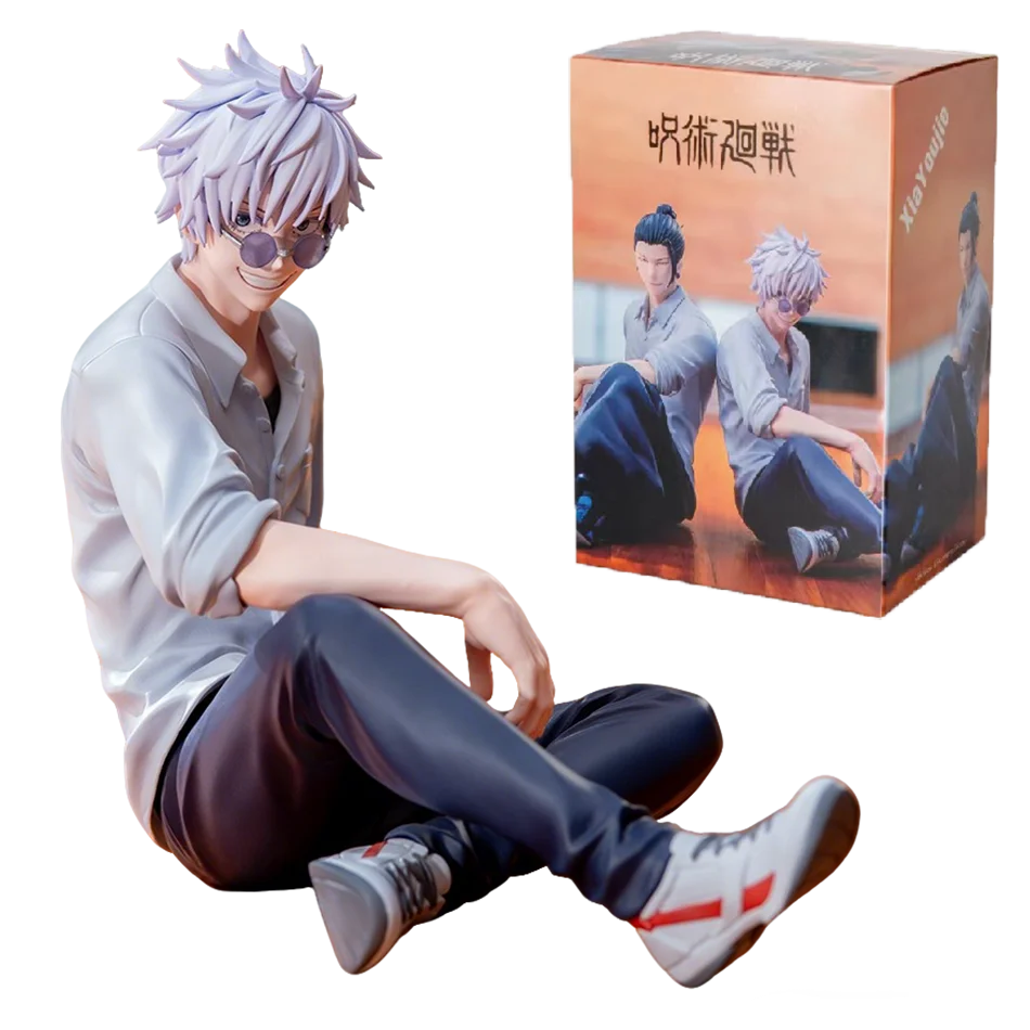 14cm New Gojo Satoru Anime Jujutsu Kaisen Action Figure Geto Suguru Seated Noodle Stopper Model Toys Japanese Dolls Hobbies Gift