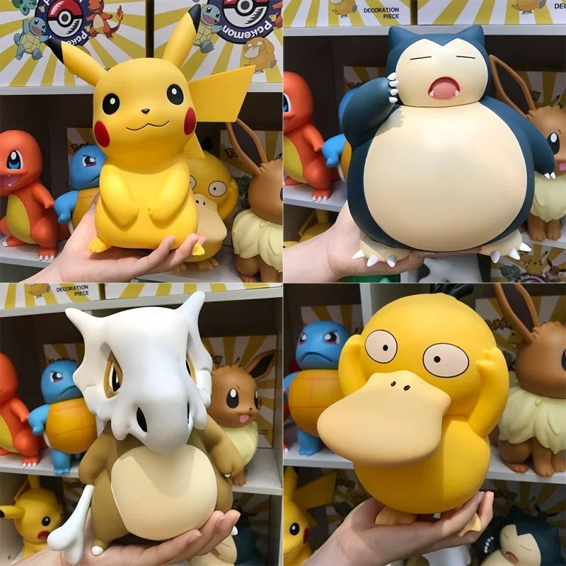 2025 New Hot Pokemon Pikachu Doll Model Large Figure Charmander Eevee Porkby Squirtle Ornament Figurine Younth Toy Collects Gift