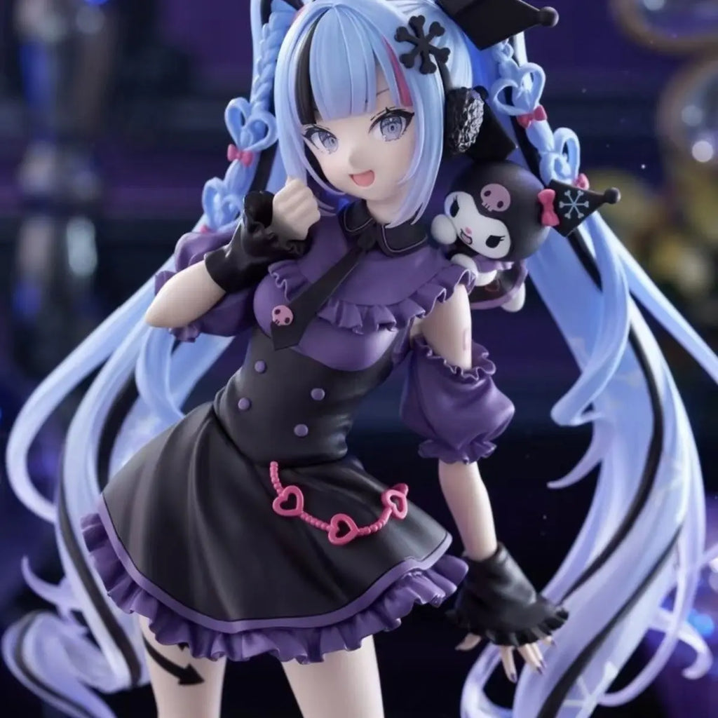 Original Furyu Hatsune Miku Anime Miku & Kuromi Trio-Try-iT Figure Action Figurine Model Figuarts Collector Toys Deco