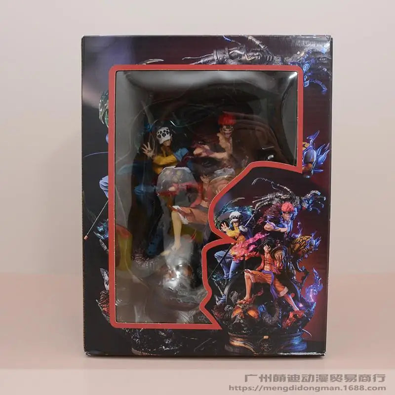 Статуя на One Piece Lx Three Captains - Wano Arc Luffy, Kid &amp; Law Gk Model, аниме колекционерски подарък