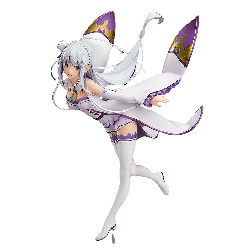Emilia Actionfigur Anime Re: Leben in einer anderen Welt von Zero. Solide Damenfiguren, fliegende Haltung, Sammlung, Ornament, 22 cm