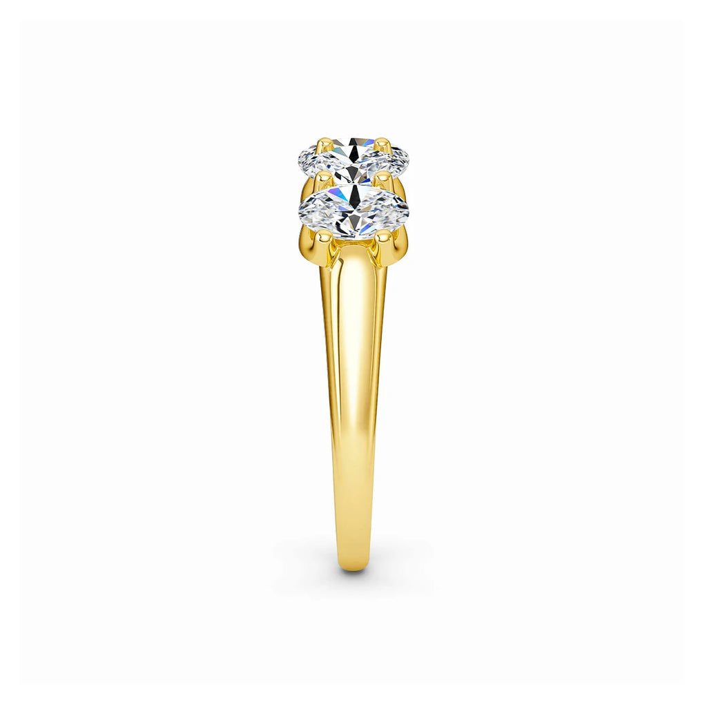 Real 14k Gold Oval Moissanite Eternity Ring Wedding Band For Women AU 585 K Gold Fine Jewelry Engagement Gift With Certificate