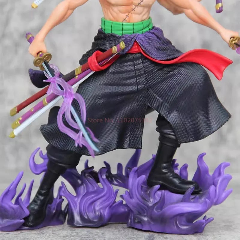 40 cm Anime-Figuren One Piece Roronoa Zoro Actionfiguren PVC-Modell Anime-Umgebende Charaktere Ornamente für Jungen-Geburtstagsgeschenke