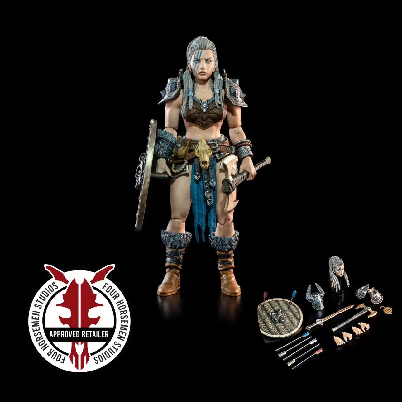 Four Horsemen Studios Mythic Legions Undead Skeleton Spearman Warrior Action Figure With Replaceable Accessories For Collectors