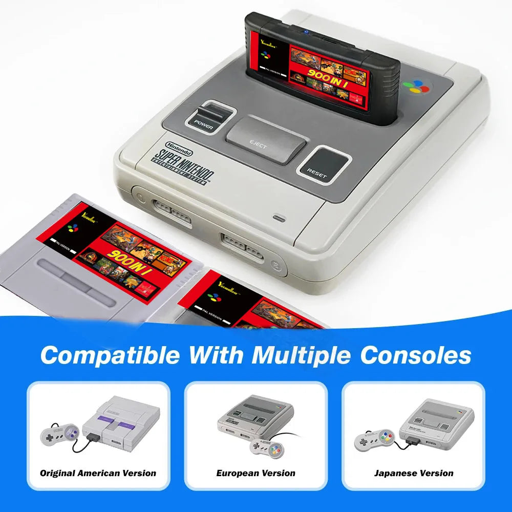 SUMMER FLASF 900 in 1 SFC Card With 8GB TF Card Game Card For Nintendo SNES SFC Game Console With TF Card
