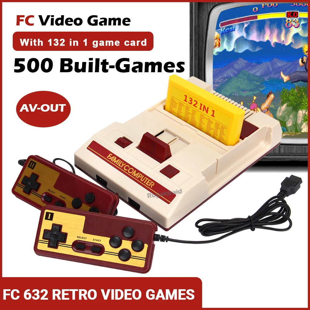 8 Bit Video Game Console Built in 500 Classic Games Family Computer TV Game Console