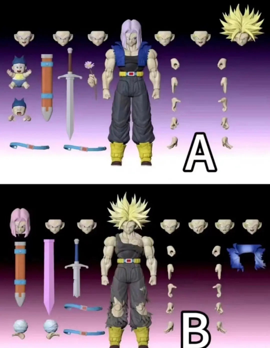 In Stock Dragon Ball Trunks 06A 06B Movable Doll Model Collectible Gift