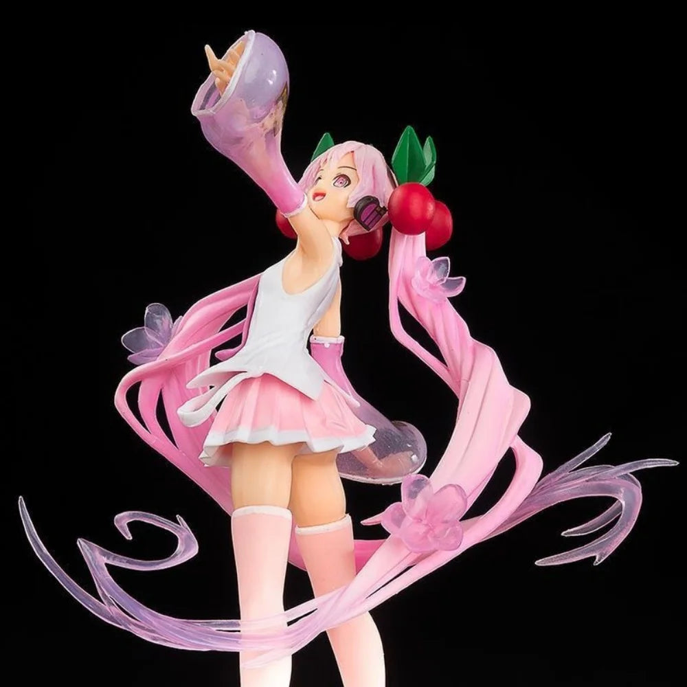 Miku Hatsune Anime Figure Sakura Pink skirt  Princess Anime PVC 20CM Doll Collectible Model Statue Cosplay Gift for Fans