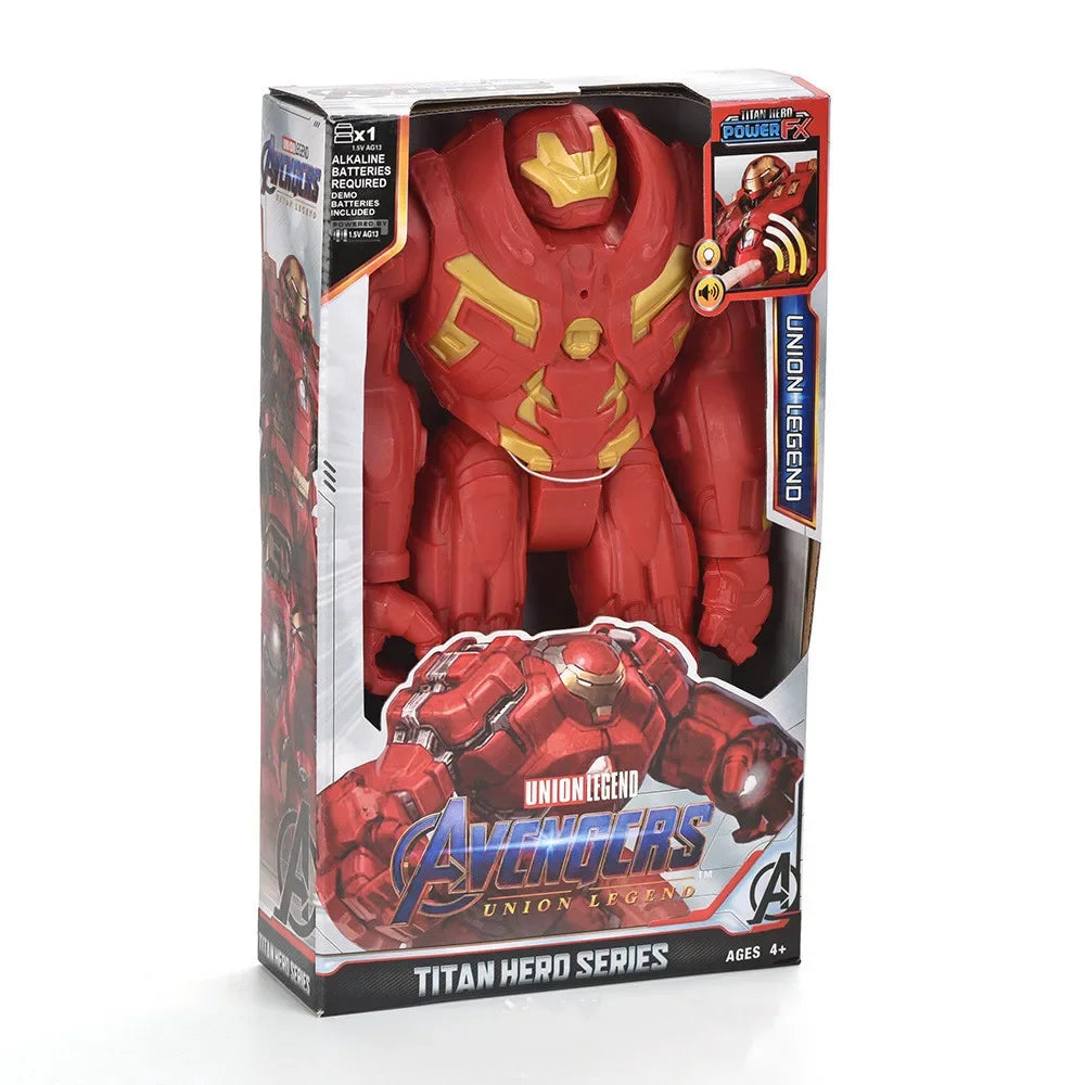 30cm Marvel Avengers Toy Thanos Hulk Spiderman Iron Man Captain America Thor Black Panther With Sound And Light Action Toy Gifts