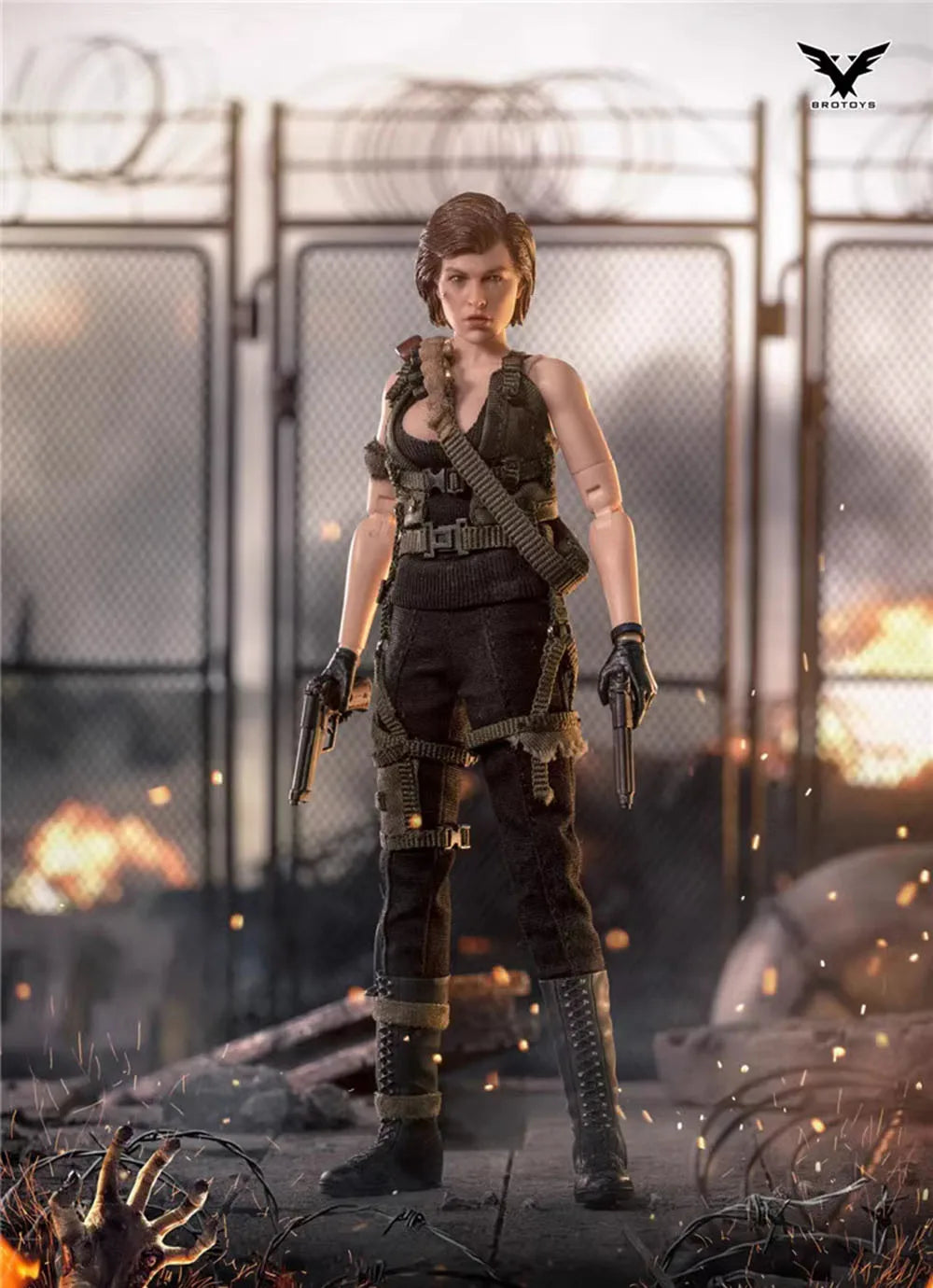 1/12 BROTOYS LR004 Toys Charactor Residents Women Soldier of the Evil Player Full Set Moveable Action Figure with Platform