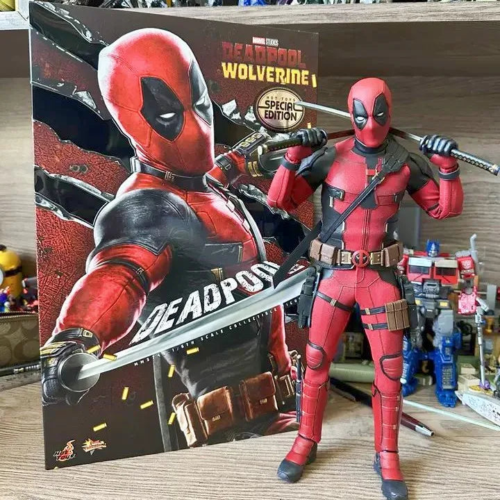 Hot Toys 1/6 Scale Marvel Ht Deadpool & Wolverine Deadpool Mms746 Anime Action Figure Model Garage Kit Toy Kids Christmas Gifts