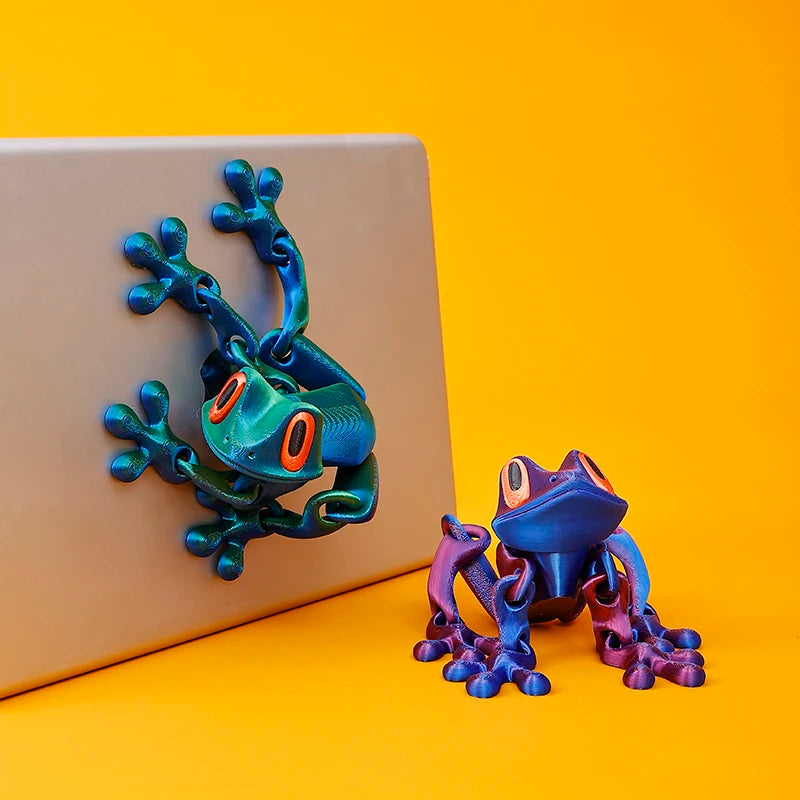 2025 Popular High Tech 3D Printed Magnetic Frog Fridge Sticker Movable Joint Glow in The Dark Dragon Toy