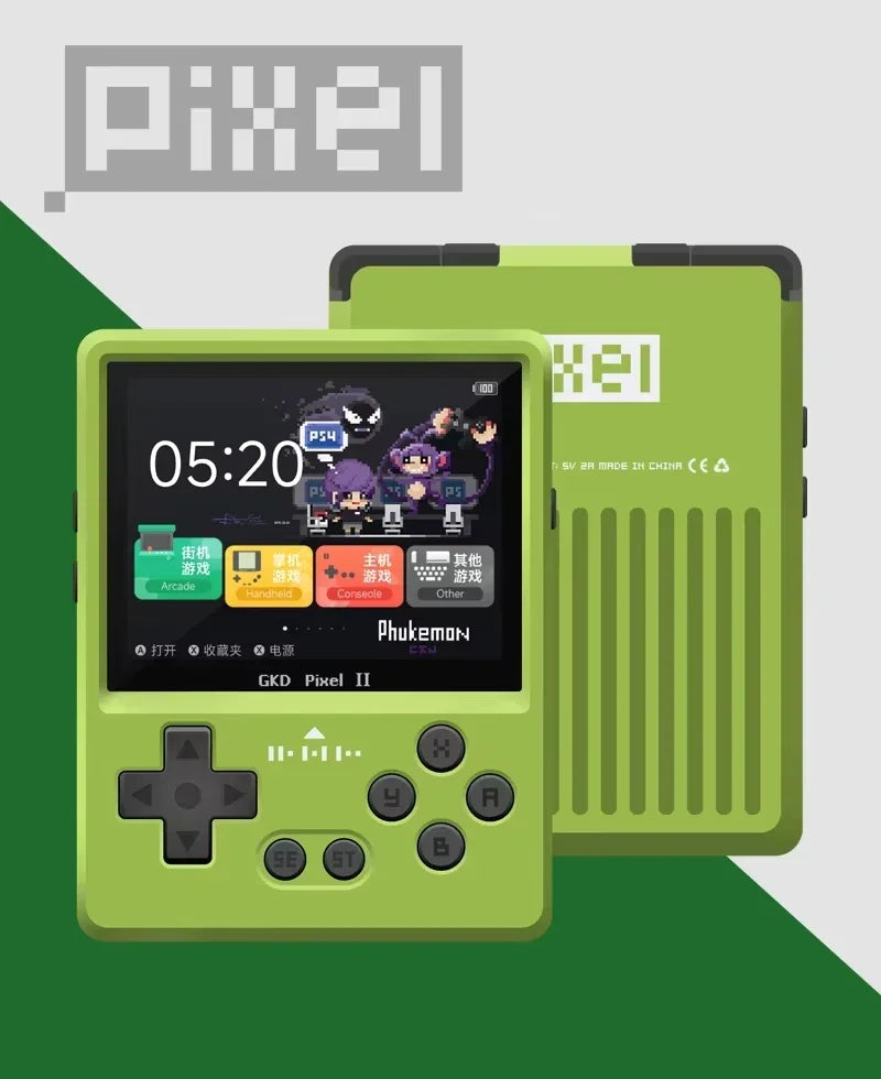 5000+ Spiele 2025 GKD Pixel 2 Handheld-Spielkonsole aus Metall, 2,4 Zoll IPS, 640 x 480, Retro, PSP, PSone, 64 GB, CNC, tragbar, Geburtstagsgeschenk