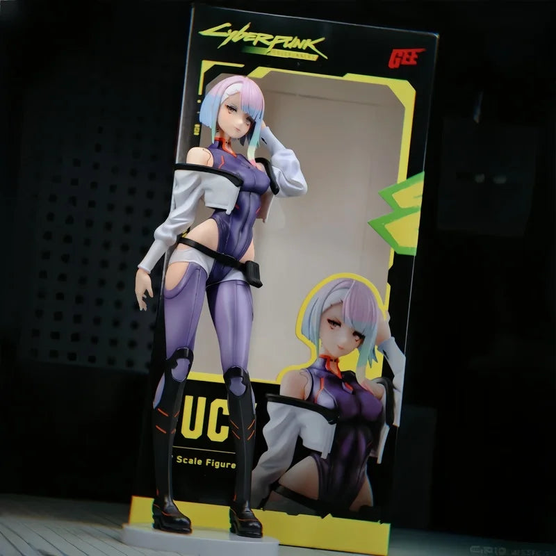 In Stock Animester Damanjiang Gee Original Cyberpunk Edgerunners Lucy Anime Figures Desktop Ornaments Model Collectible Toys Gif