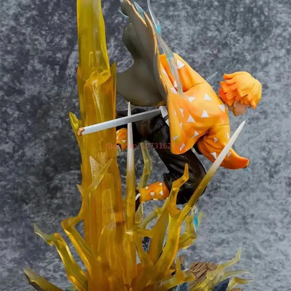 35CM Demon Slayer Agatsuma Zenitsu Action Figure Statue Model Toys Collection Desktop Decor Adult Fans Christmas Birthday Gifts