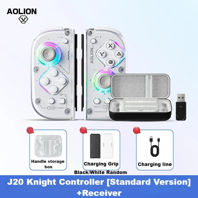 AOLION J20 Hall Joy-Con Gamepad für Nintendo Switch 2/Switch OLED/Switch NFC HD Shake Lite Controller mit Split-Funktion für links und rechts