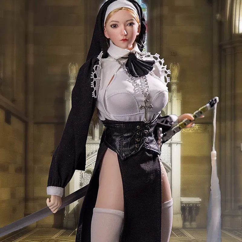 cdtoys cd072 1/6 Halloween Nun Cosplay Costume Clothes Model Fit 12'' Female Soldier Action Figure Body Dolls