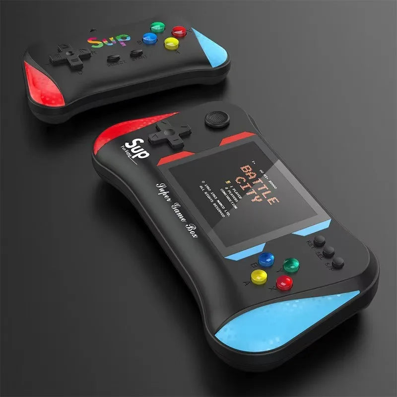 Die x7m Handheld-Farbbildschirm-Spielekonsole bietet 500 brandneue, Retro- und klassische Spiele für Kinder