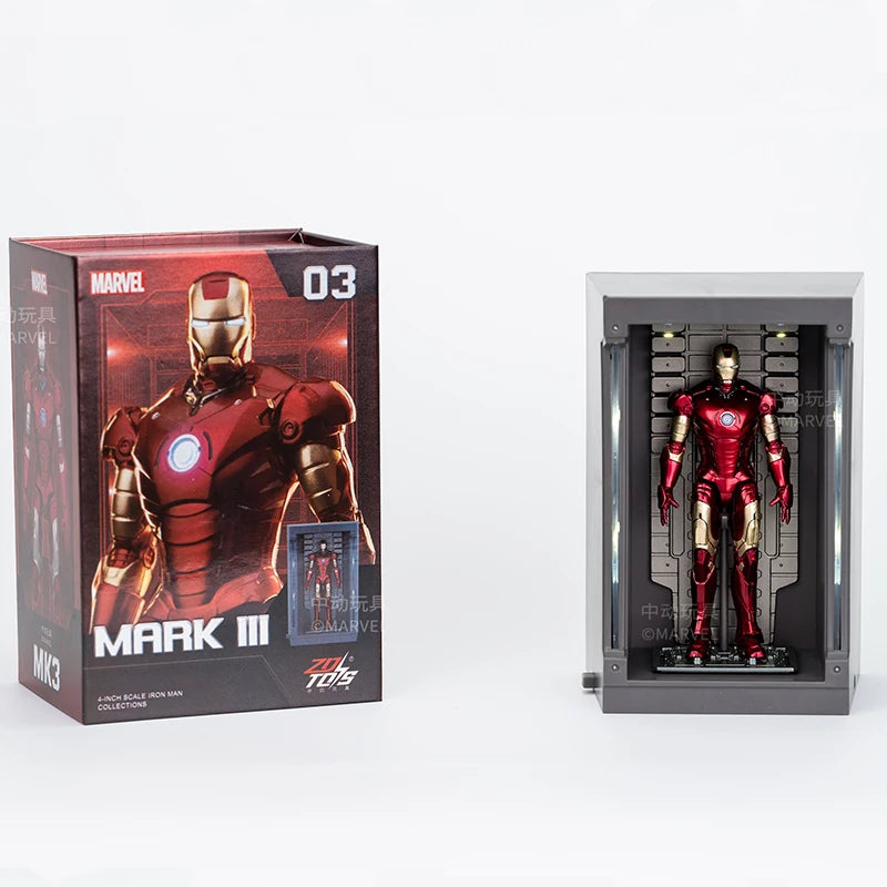 7Pcs/Set ZD Original Iron Man GNAKU Set 1/20 4inches Action Figures Marvel legends MK1 MK2 MK3 MK4 MK5 MK6 MK7 Model Doll Toy