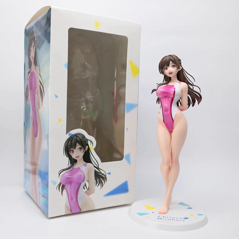 25cm Rent-A-Girlfriend Sexy Anime Figure Chizuru Mizuhara Swimwear Action Figure Chizuru Ichinose Figurine Model Doll Toys Gift