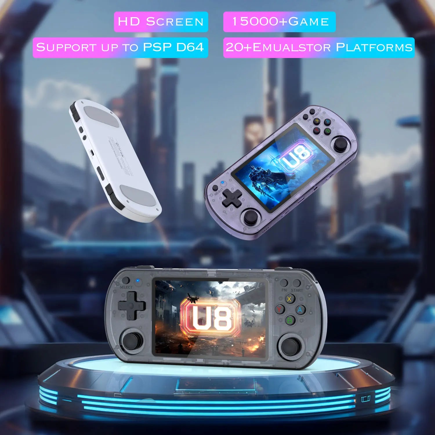U8 Retro Handheld-Videospielkonsole Linux-System 4,0 Zoll IPS-Bildschirm Tragbarer Pocket-Videoplayer R36S 64G 128G Game Boy Geschenk