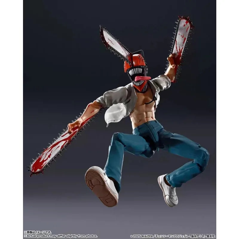 BANDAI shf  Chainsaw Man Denji 100% Original genuine PVC Action Anime Figure Model Toys Figure Collection Doll Gift