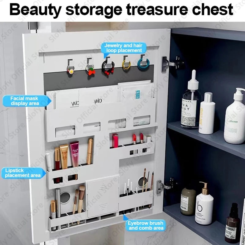 Beauty Mirror Cabinet Integrated With Artistic Ceramic Vessel Sink Multifunctional Bathroom Vanity Modern Bathrooms Furniture