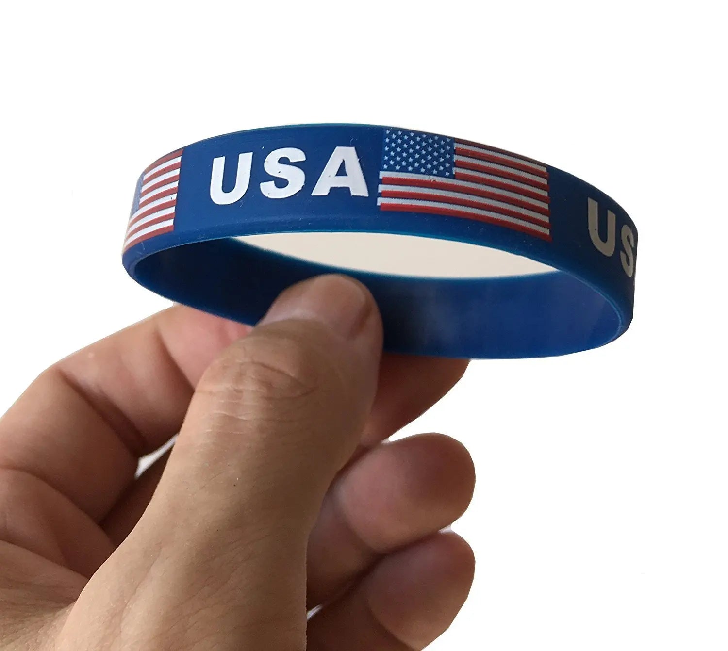 2er-Pack USA-Flaggenarmbänder für Damen und Herren, Sport-Silikonarmbänder, amerikanische Gummibänder, Armband-Accessoires, Geschenkideen