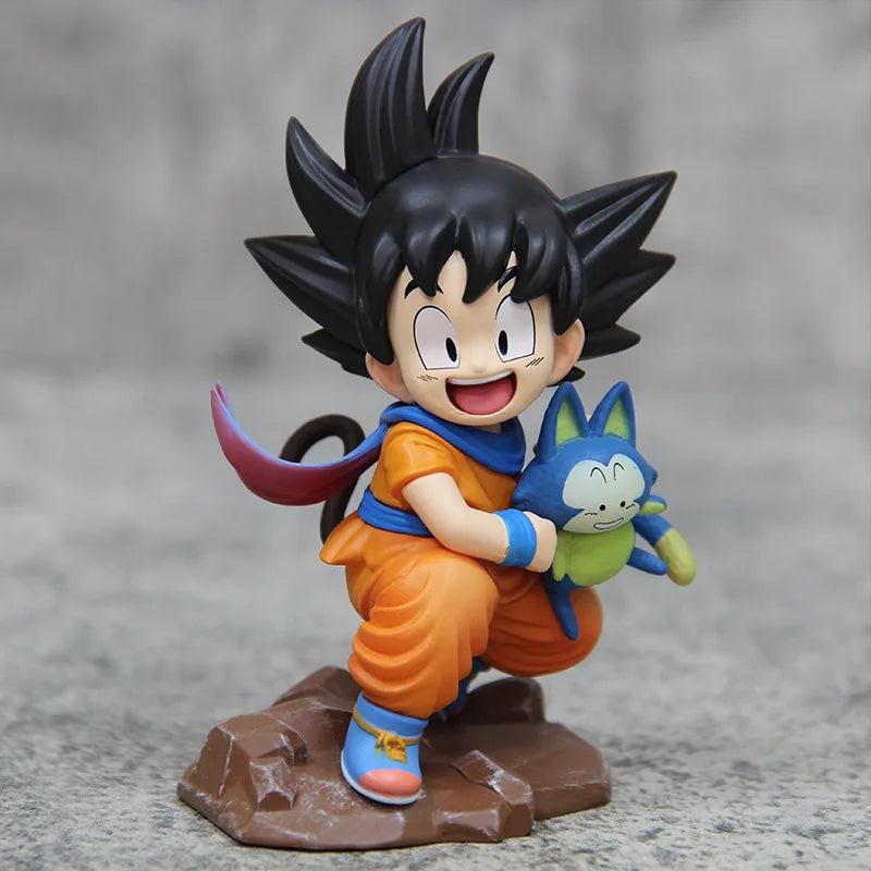 10cm/15cm Dragon Ball Z Son Goku cartoon character childhood Goku hug PVC Action Figure Model Statue Collection Decoration Pra