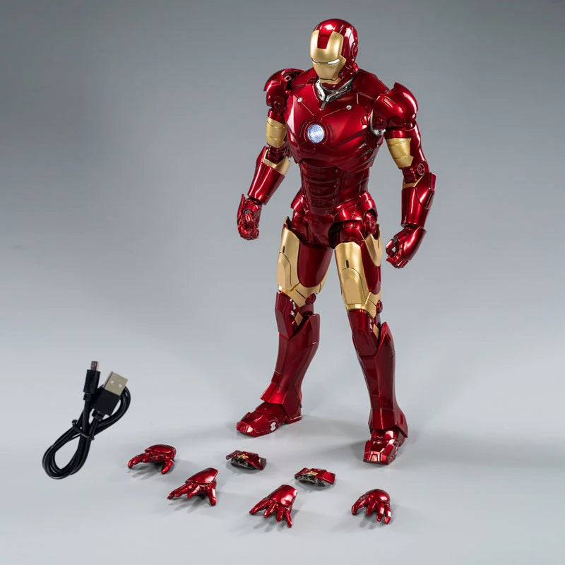 ZD 1/5 Iron Man 36cm MK3 Original Marvel Legends 10th Anniversary Collection Tony Stark Model Action Figure Toys Birthday Gifts