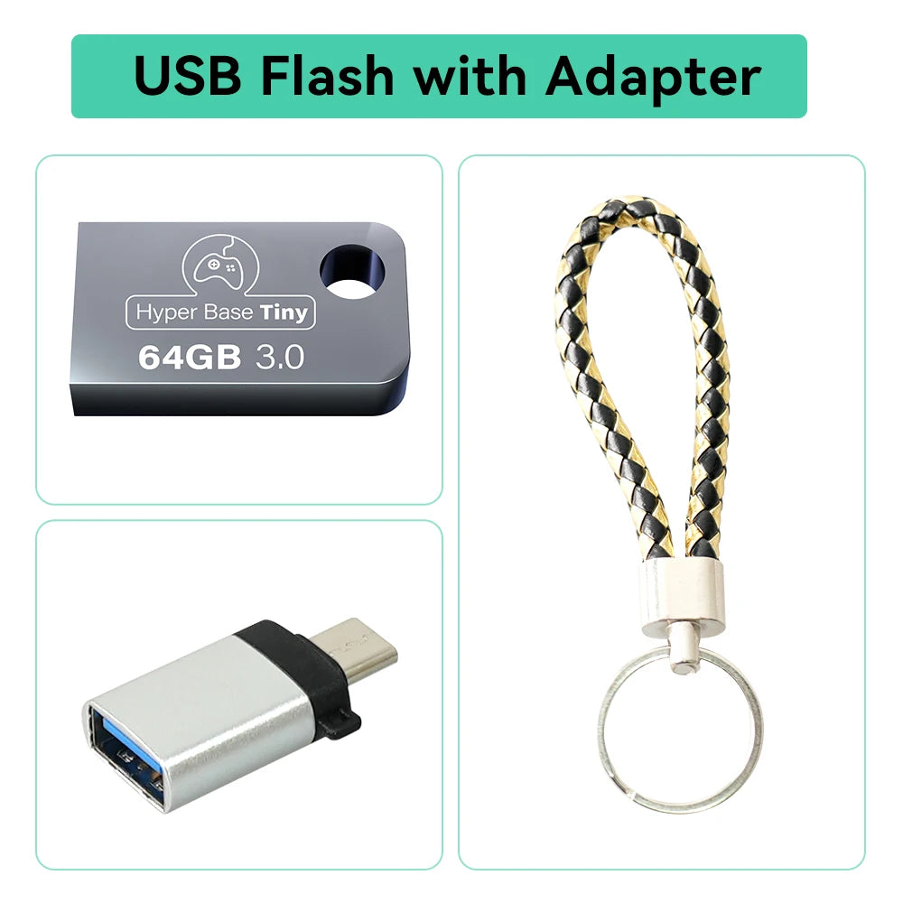 Retrobat Gaming USB Stick With 8300 Retro Games for PSP/NDS/DC/SNES/GBA 64GB Game USB Flash Drive For PC/ROG ALLY For Windows