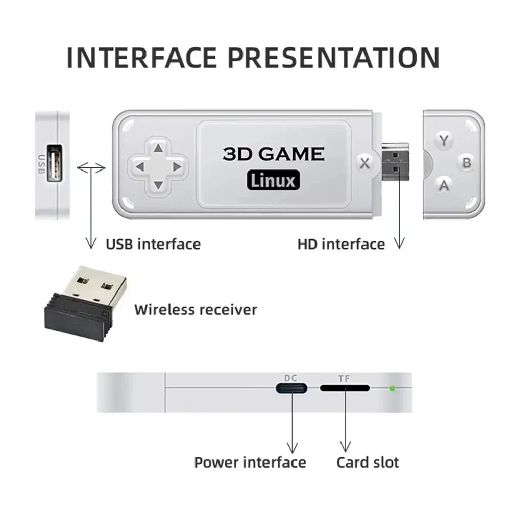 Y6 Retro Game Console 4K 60fps HDMI Output Low Latency GD10 TV Game Stick Dual Handle Portable Home Game Console for GBA