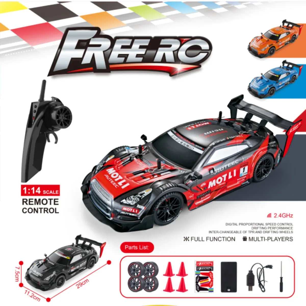 GTR 2.4G Drift Racing Car 4WD Off-Road,Remote Control Vehicle Electronic Hobby Toys For Kids RC Car