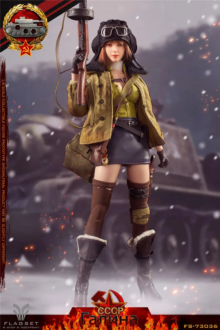 Flagset FS73036 1/6 Female Soldier Soviet Union Tank Lieutenant Galina Full Set 12" Action Figure In Stock For Fans Collection