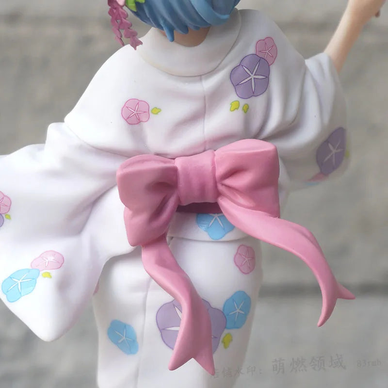 【Premium Version】23cm Re:Zero−Starting Life In Another World-Rem In Yukata(Summer Kimono)Anime Figure Model Desktop decoration