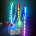 WS2812B LED-Streifen mit SP110E USB-Bluetooth-Controller WS2812 30/60/144 Pixel/m RGB einzeln adressierbares LED-Licht-Kit DC5V