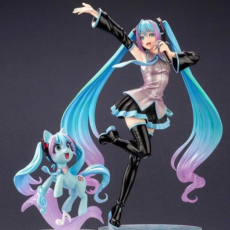 2 teile/satz 20CM 2024 Neue Anime Hatsune Miku Nette Kawaii Manga Statue PVC Figure Sammeln ornament Modell Spielzeug puppe geschenke