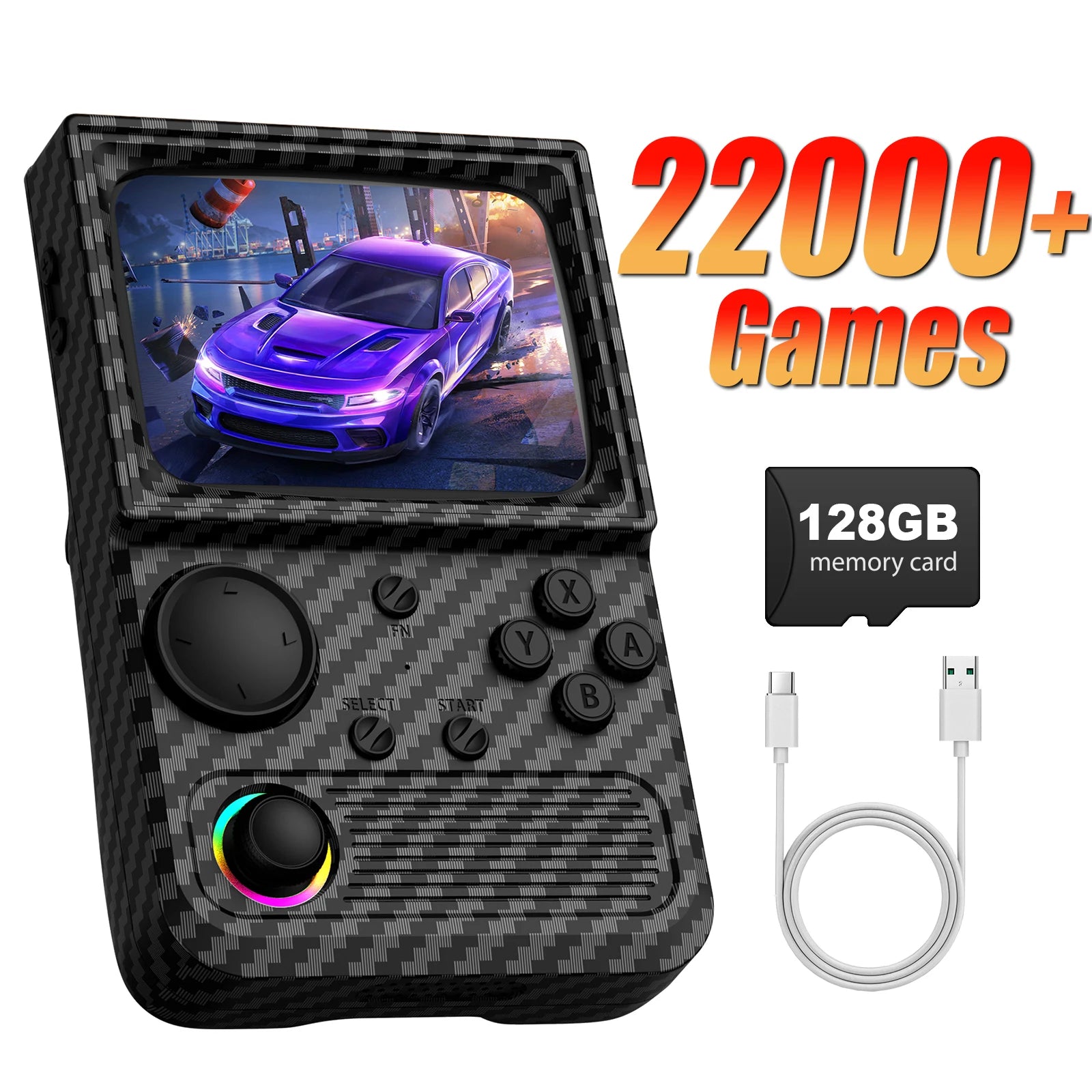 R36T Retro TV Handheld Game Console EmuEMEC System 18000+Game 3.5'' IPS Screen Wi-Fi Multiplayer Portable Pocket Video Console