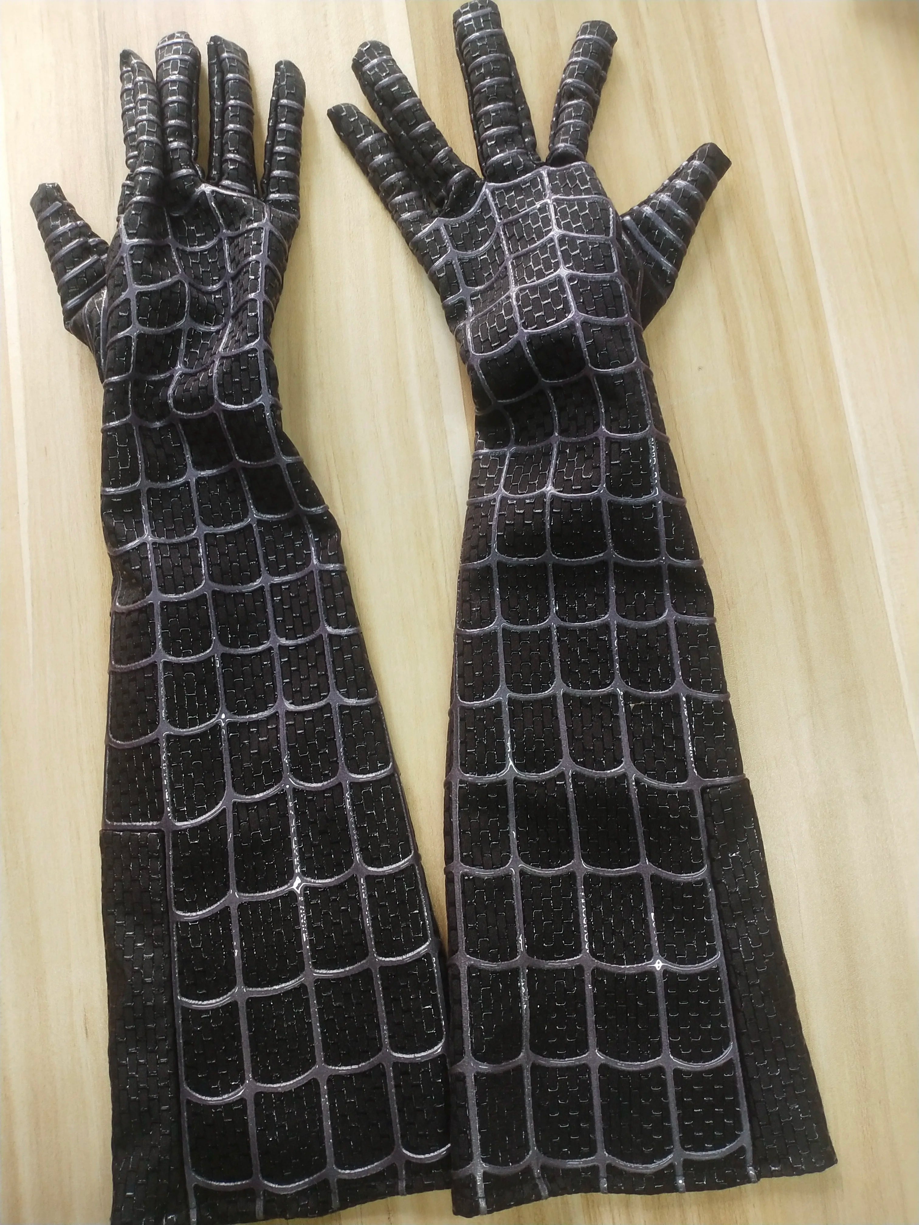 Black Toby Spiderman 3 Gloves Venom Screen Printed Glove Costume Accessories Cosplay Prop 3D Webs Patterns Halloween Cos Mittens